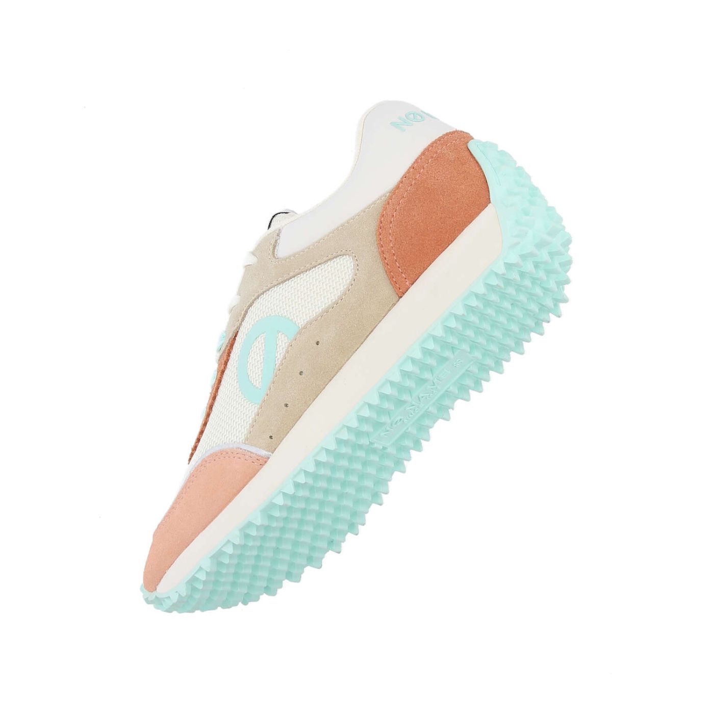 PUNKY JOGGER W - KNIT/SUEDE/SUED - OFF WHITE/MELON/TURQUOISE